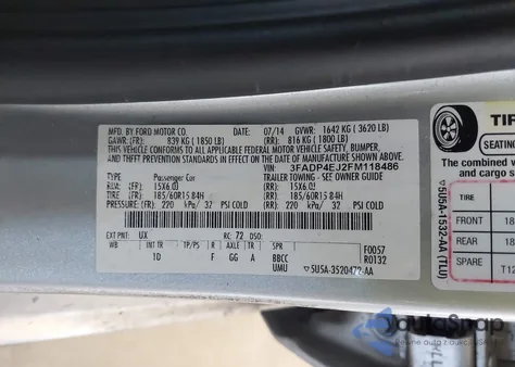 2015 Ford Fiesta Se z USA, uszkodzony, nr VIN 3FADP4EJ2FM118486